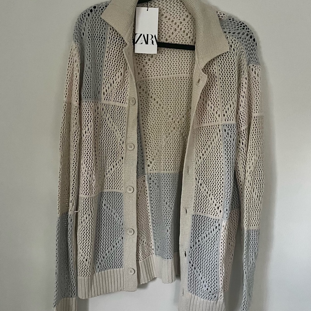 Zara Crochet Cardigan Shirt - Picture 3 of 5